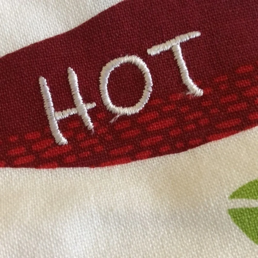 🔵SALE 3/$25 KAY DEE DESIGNS WELL DRESSED KITCHEN TOWEL EMBROIDERED HEY HOT STUFF